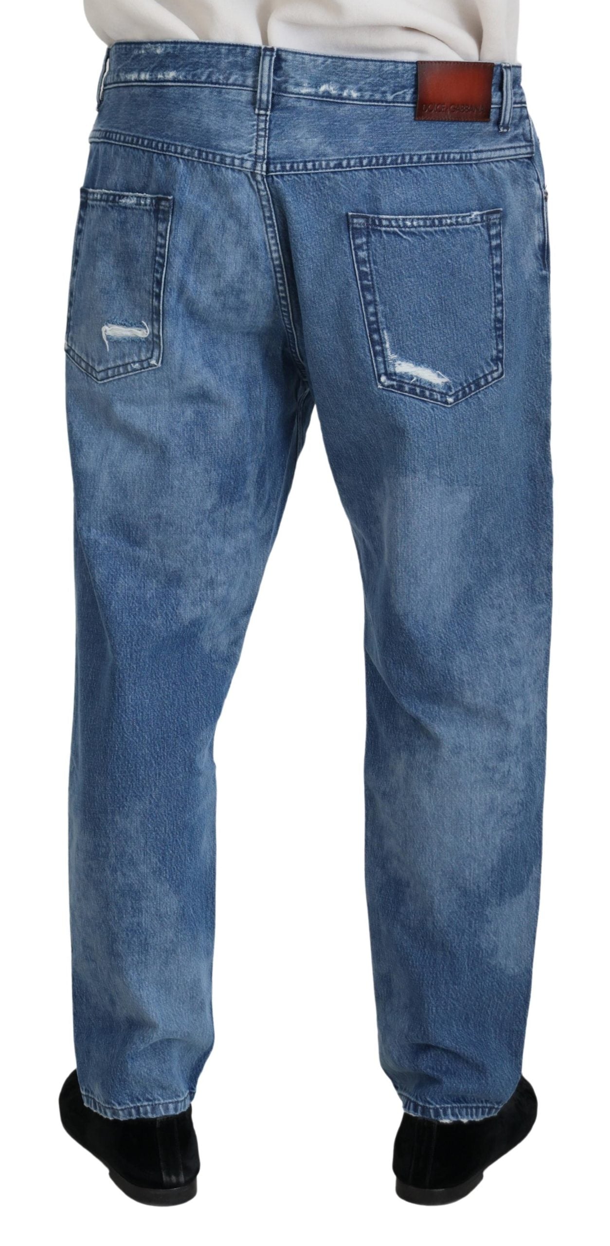 Blaue Jeans aus gewaschener Baumwolle