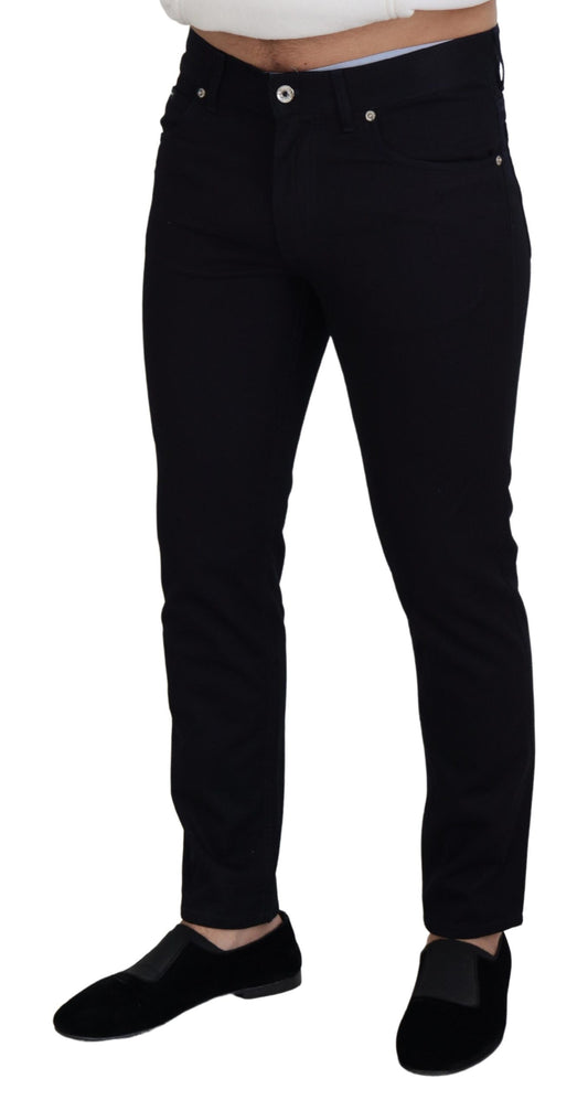 Schwarze Skinny-Casual-Jeans aus Baumwolle
