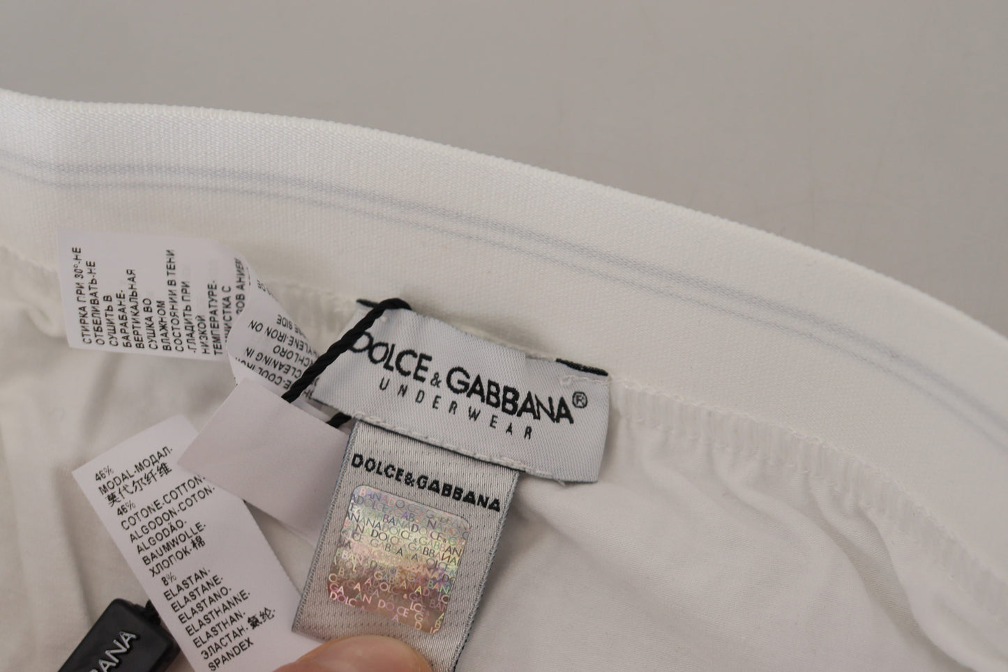 Weiße Boxershorts aus Baumwollmischung in normaler Passform