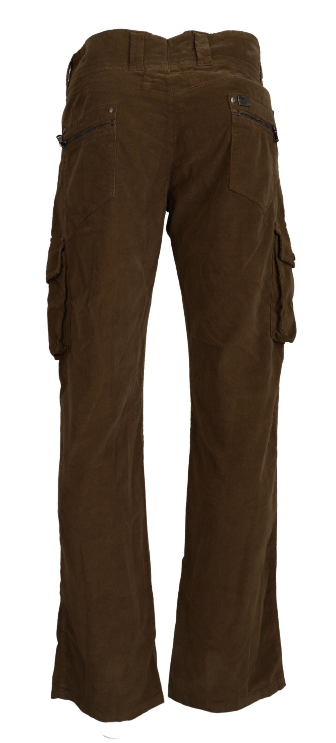 Braune Cargohose aus Baumwollcord