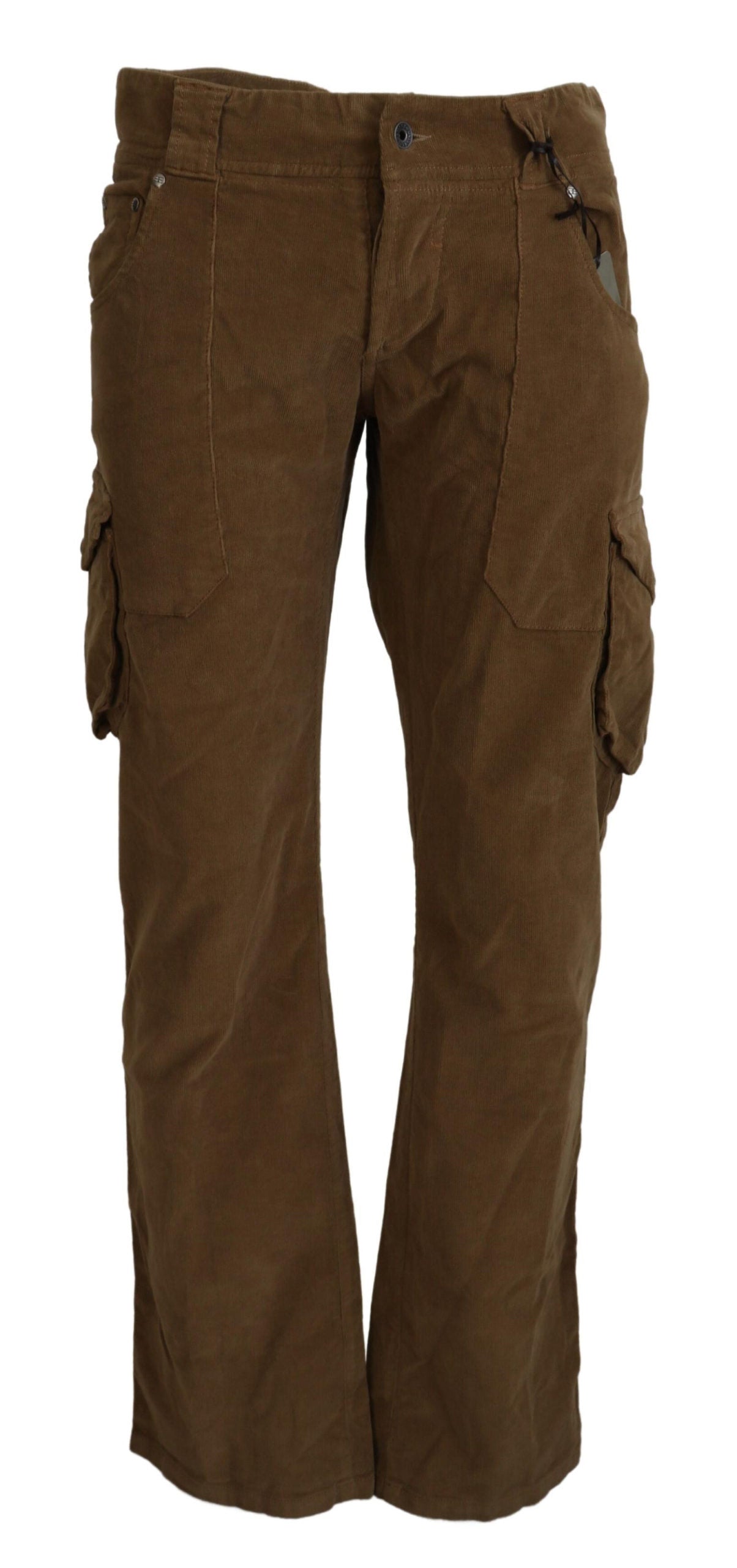 Braune Cargohose aus Baumwollcord