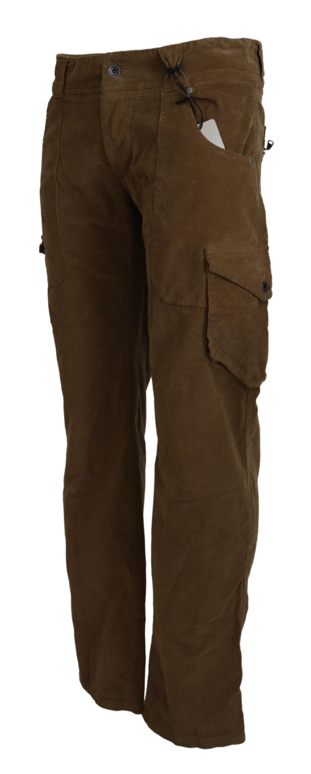 Braune Cargohose aus Baumwollcord