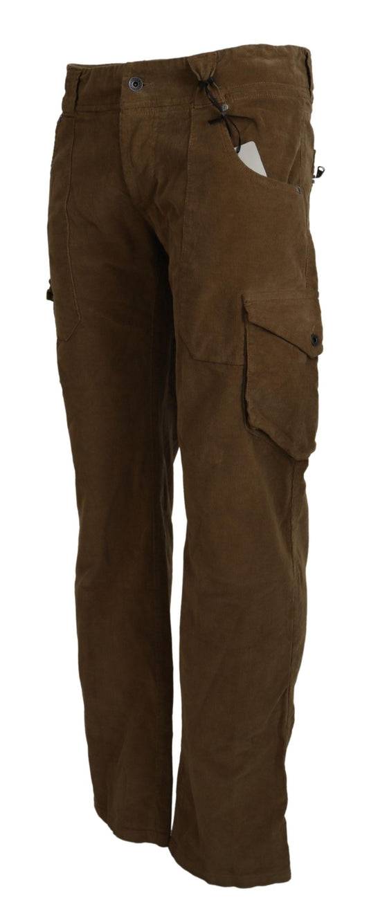 Braune Cargohose aus Baumwollcord