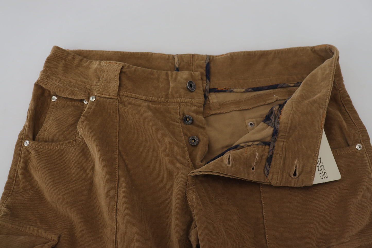 Braune Cargohose aus Baumwollcord