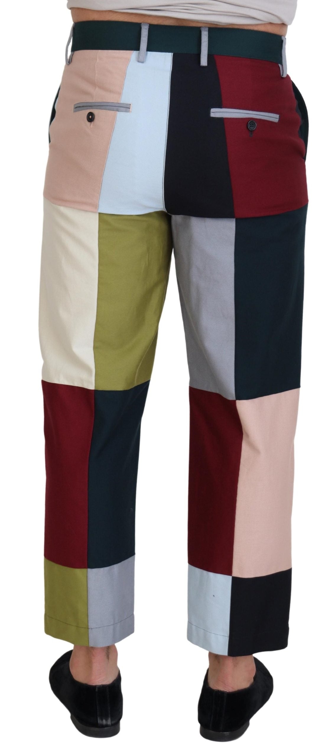 Mehrfarbige Patchworkhose aus Baumwolle