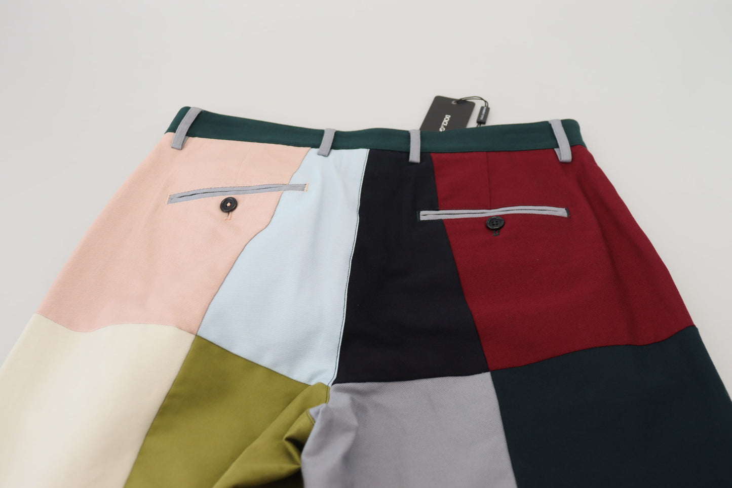 Mehrfarbige Patchworkhose aus Baumwolle