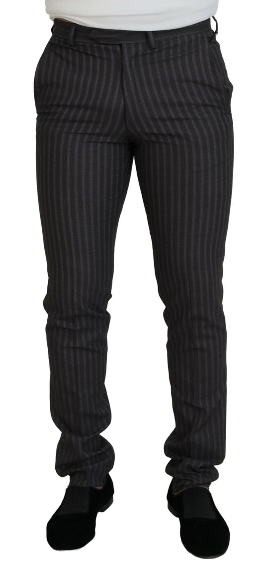 Braune Streifen Slim Fit Herrenhose
