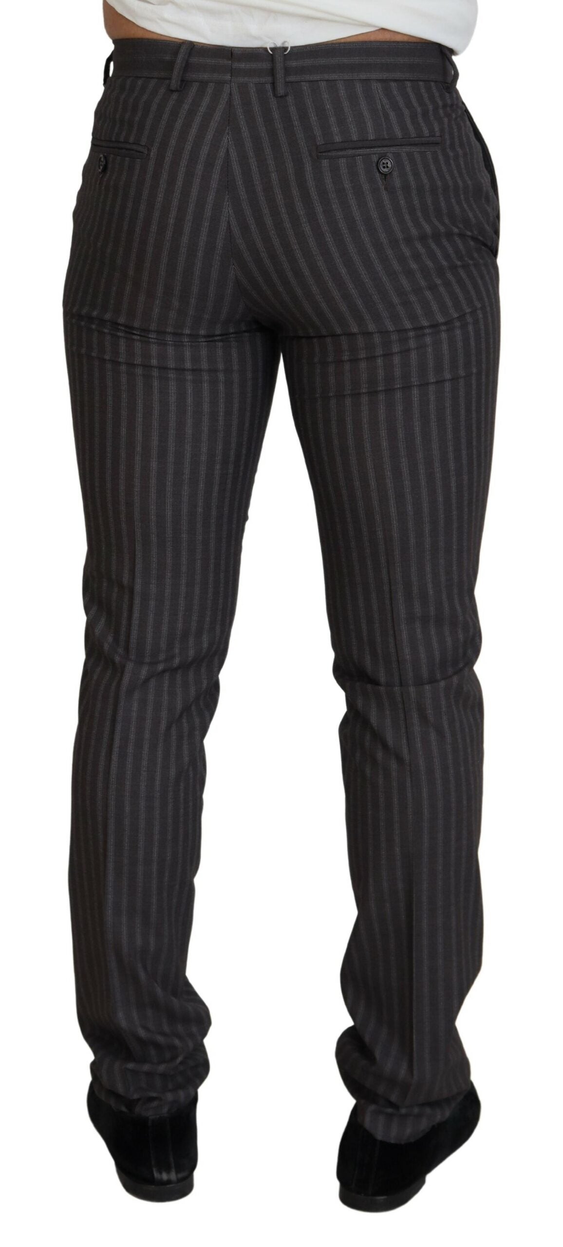 Braune Streifen Slim Fit Herrenhose