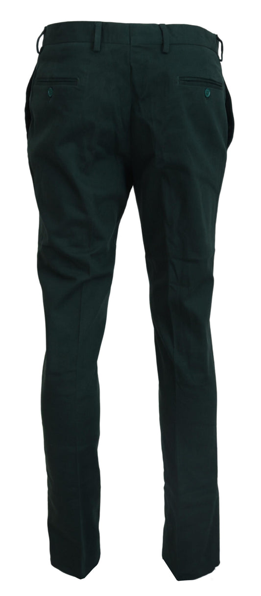 Dunkelgrüne Skinny-Hose aus Baumwolle für Herren
