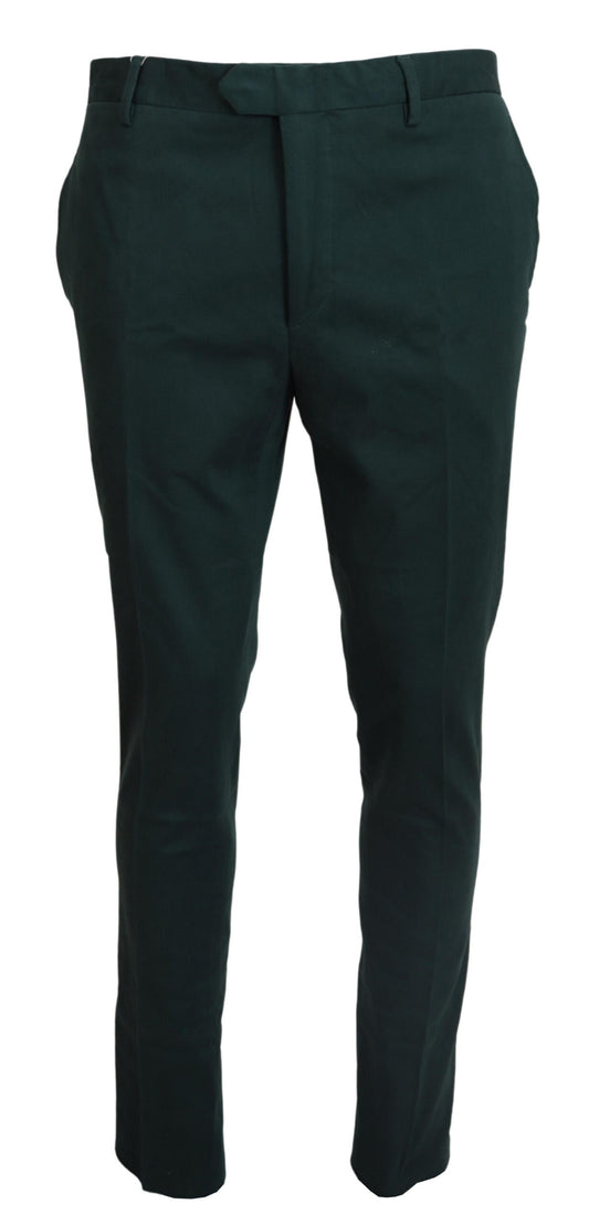 Dunkelgrüne Skinny-Hose aus Baumwolle für Herren