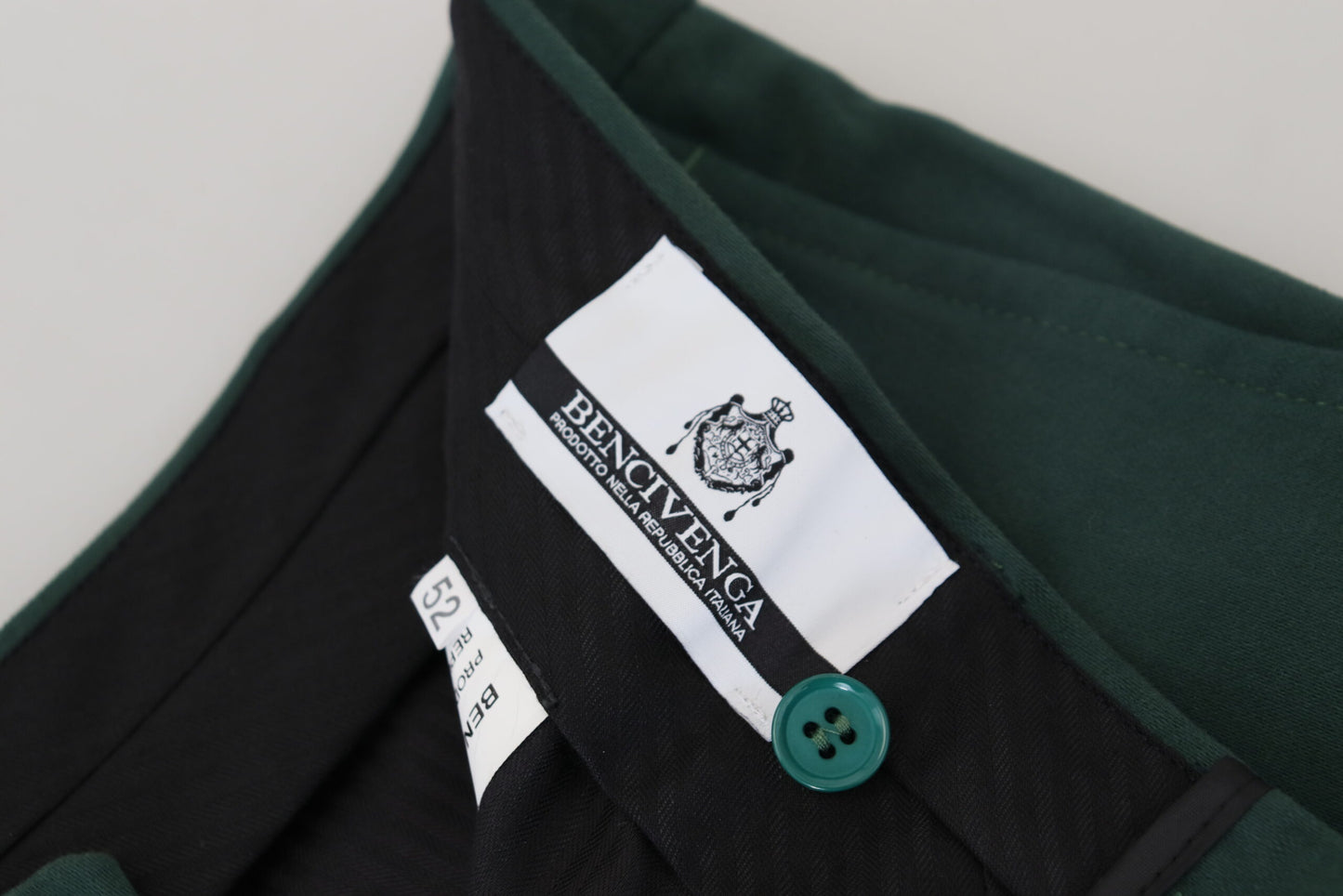 Dunkelgrüne Skinny-Hose aus Baumwolle für Herren