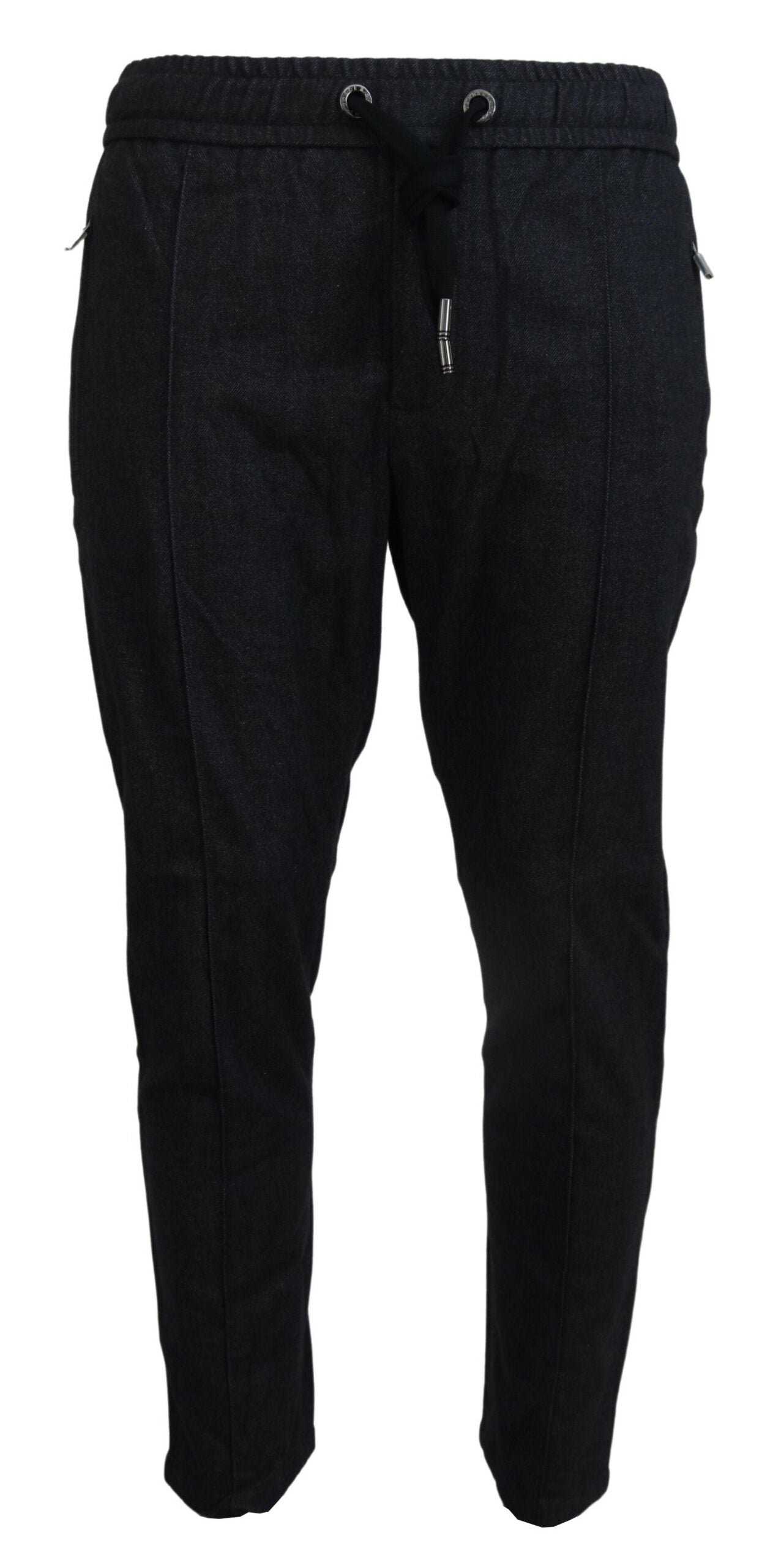 Graue, schmal zulaufende Baumwollhose aus Baumwolle
