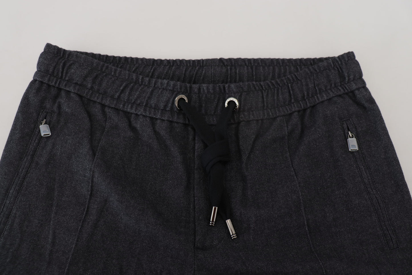 Graue, schmal zulaufende Baumwollhose aus Baumwolle