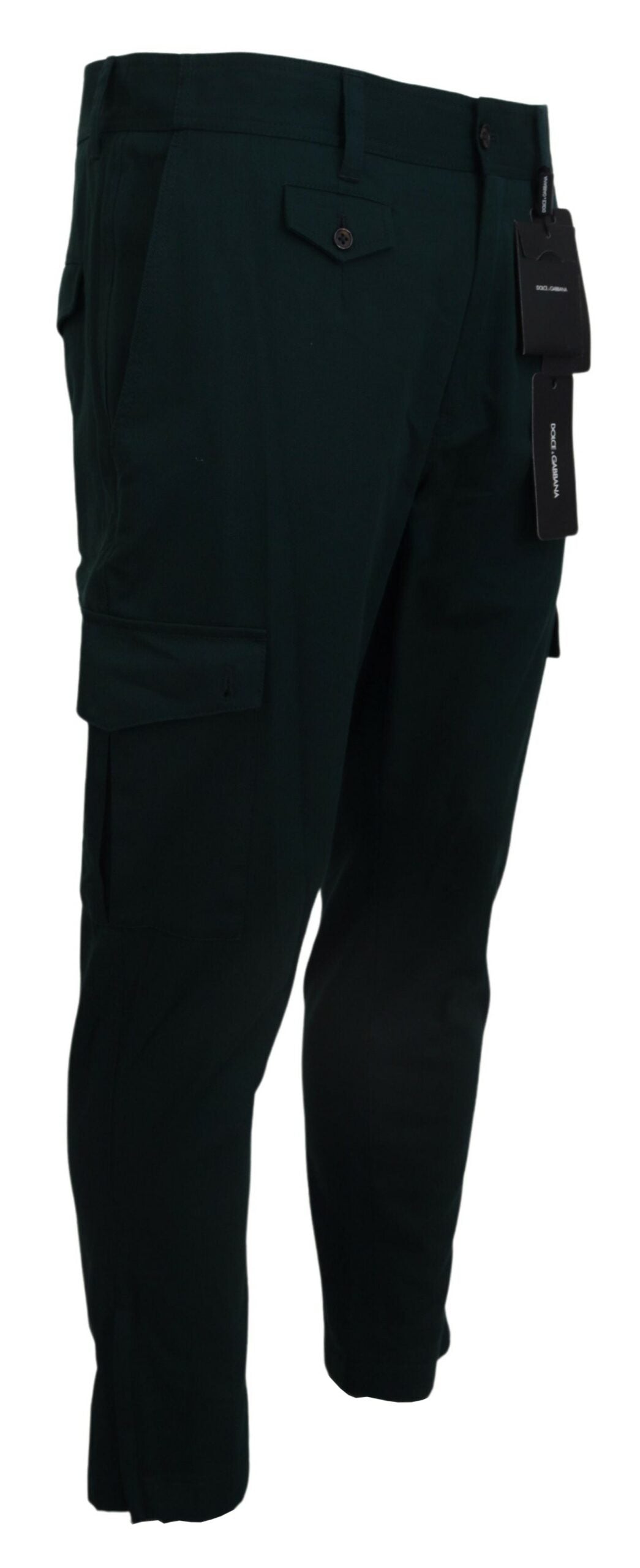 Grüne Cargo-Jeanshose aus Baumwollstretch