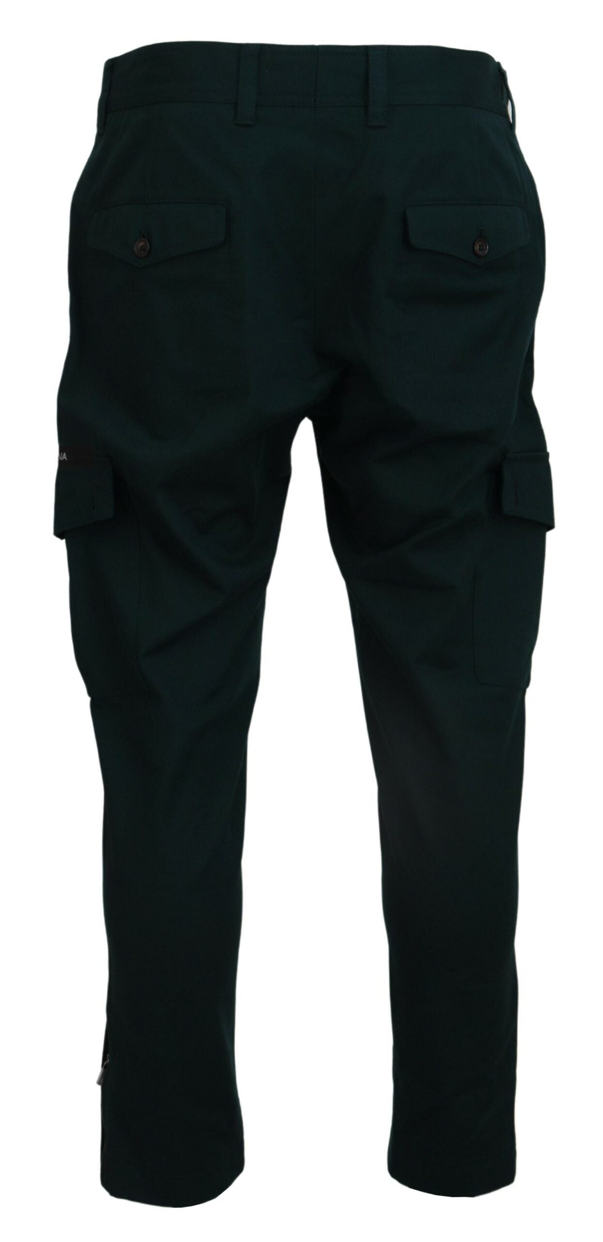Grüne Cargo-Jeanshose aus Baumwollstretch