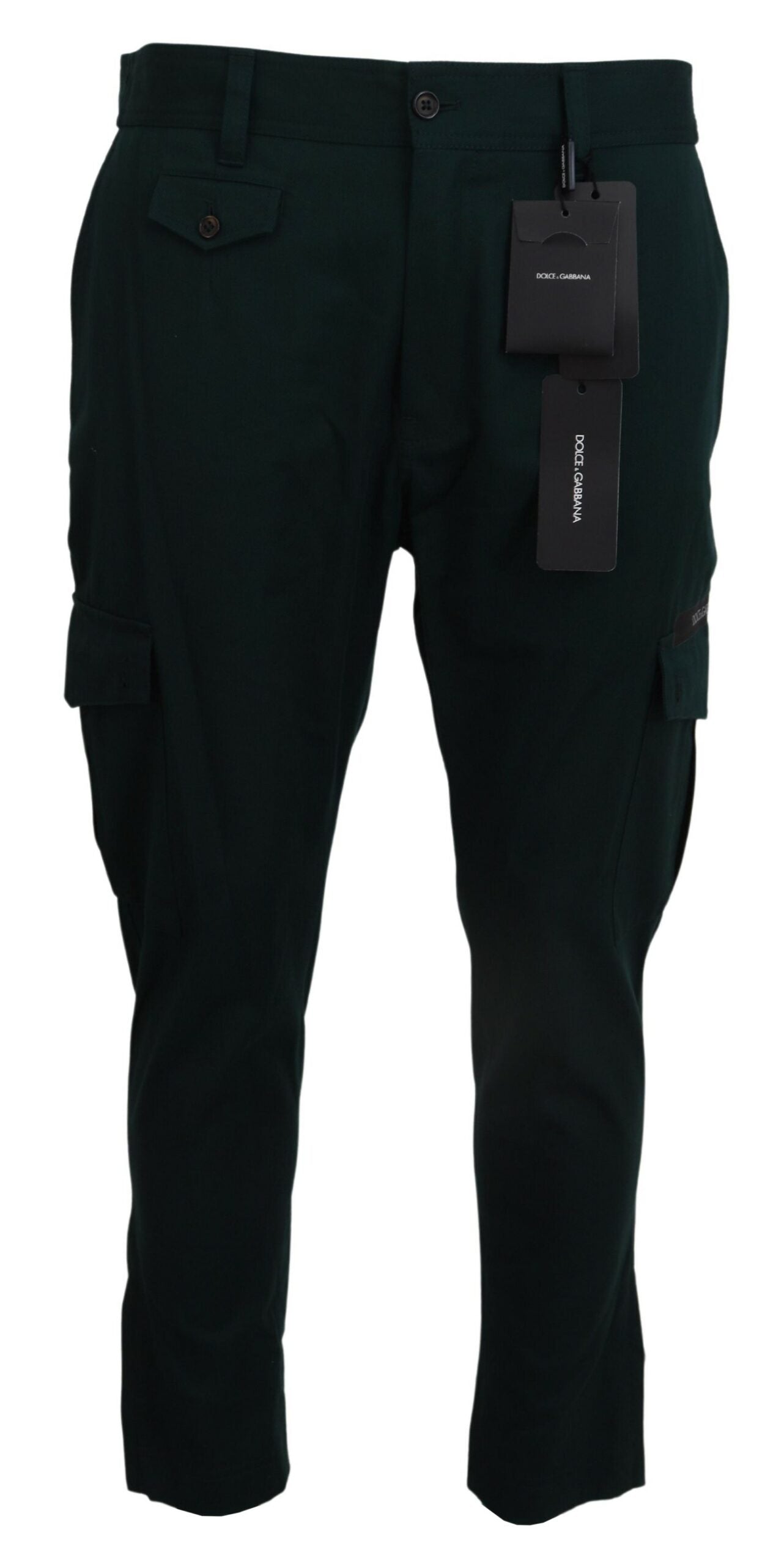 Grüne Cargo-Jeanshose aus Baumwollstretch