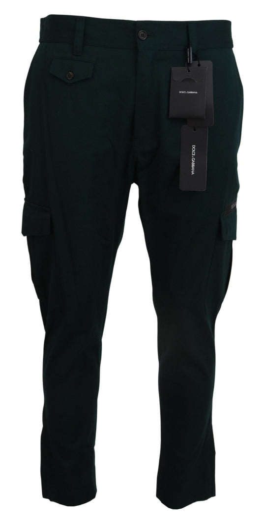 Grüne Cargo-Jeanshose aus Baumwollstretch