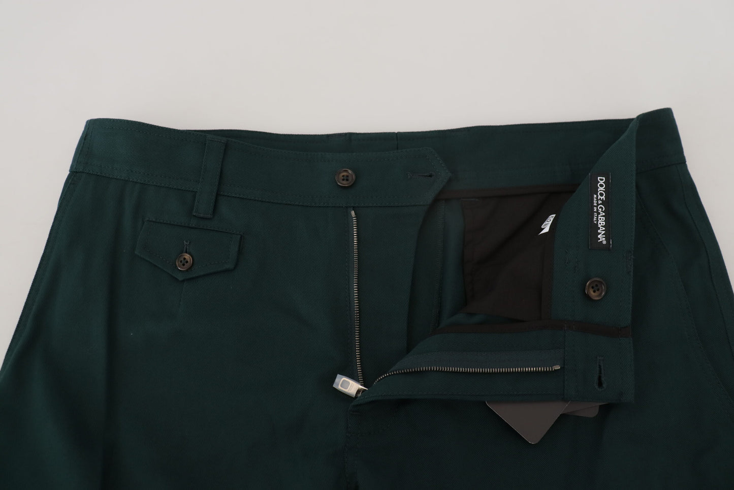 Grüne Cargo-Jeanshose aus Baumwollstretch