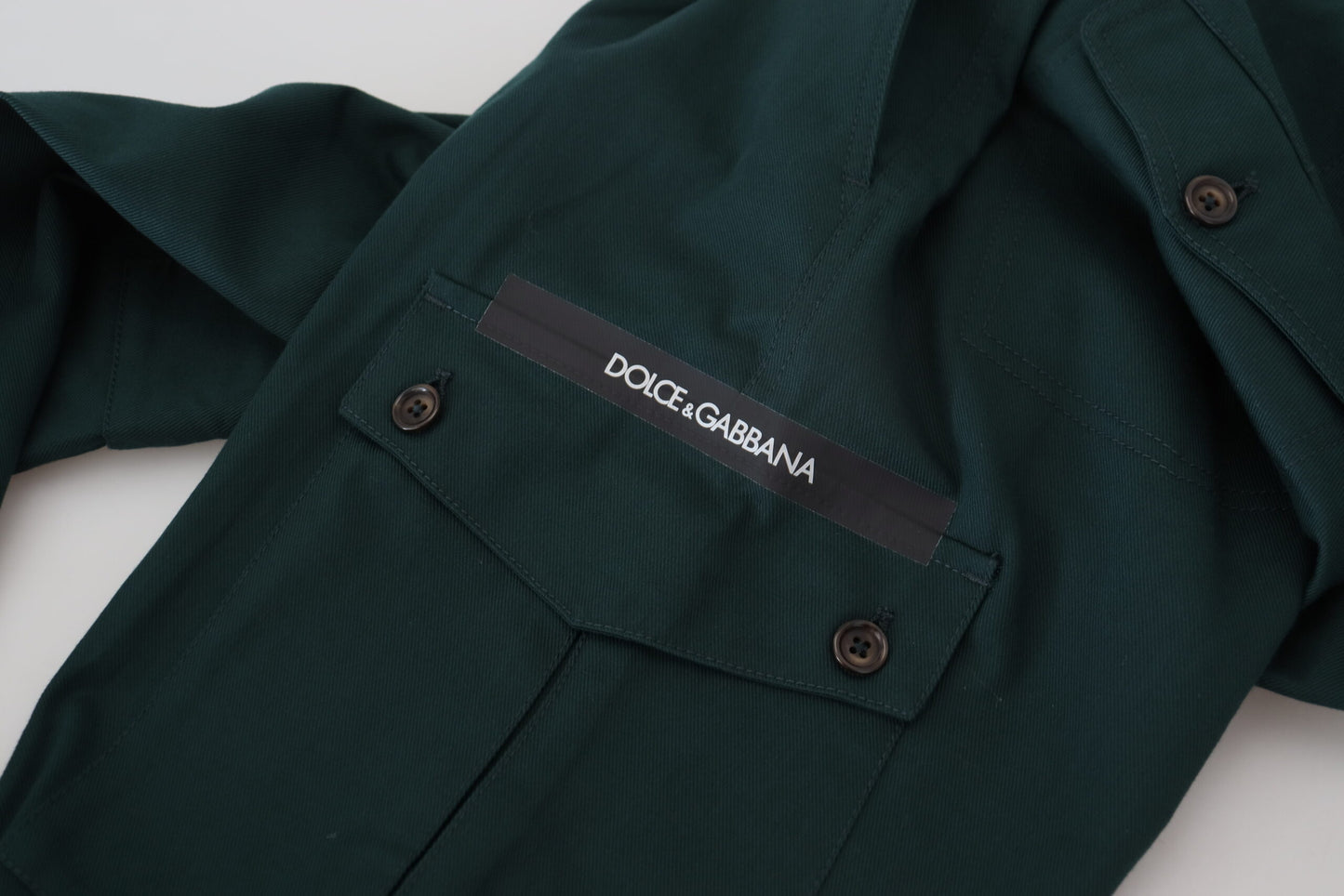 Grüne Cargo-Jeanshose aus Baumwollstretch