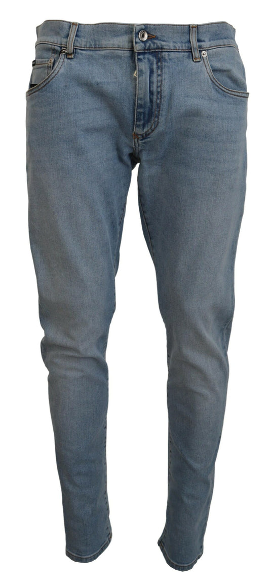 Slim Fit Jeans aus Baumwolldenim in blauer Waschung