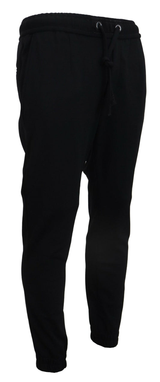 Schwarze Herren Sport Wolle Jogginghose Hose