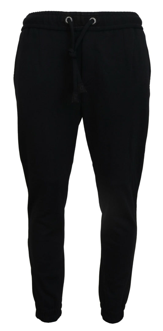 Schwarze Herren Sport Wolle Jogginghose Hose