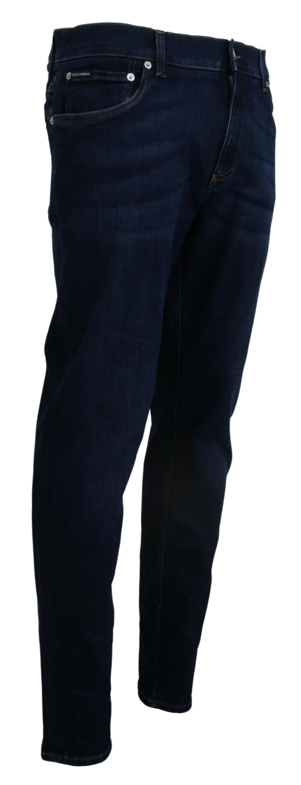Dunkelblaue Skinny Jeans aus Baumwolldenim