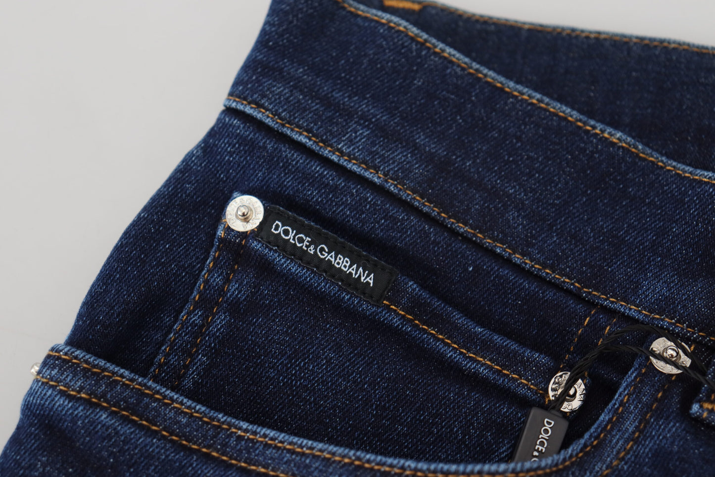 Dunkelblaue Skinny Jeans aus Baumwolldenim