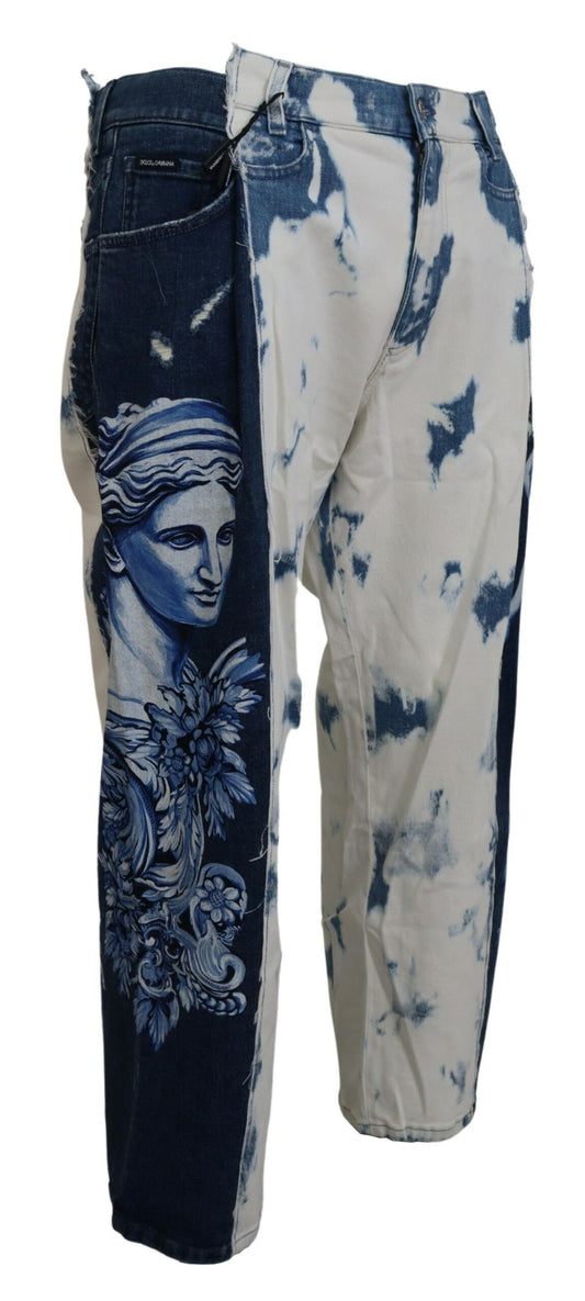 Blaue Jeans aus Ceasar Denim-Baumwolle mit lockerer Passform