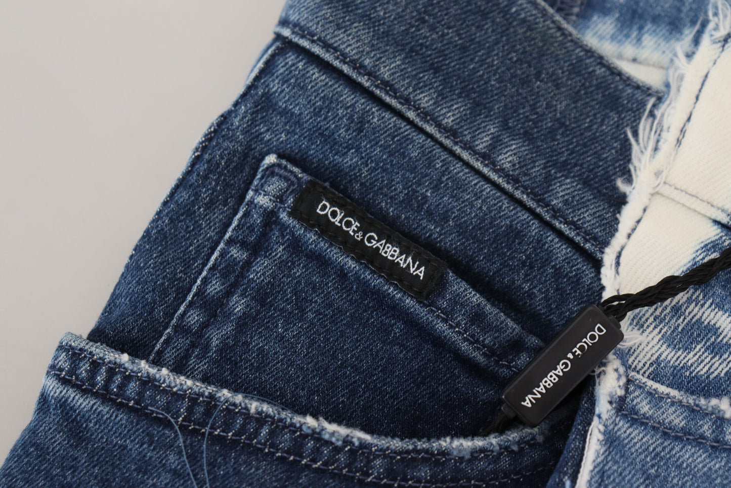 Blaue Jeans aus Ceasar Denim-Baumwolle mit lockerer Passform