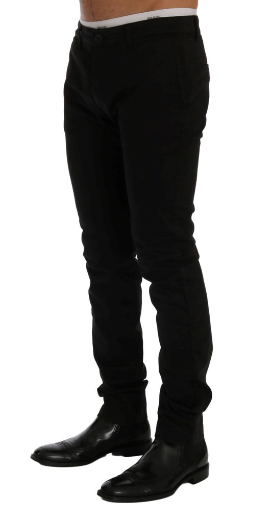 Schwarze Chinos aus Baumwollstretch