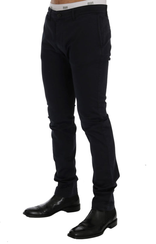 Blaue Chinos aus Baumwollstretch