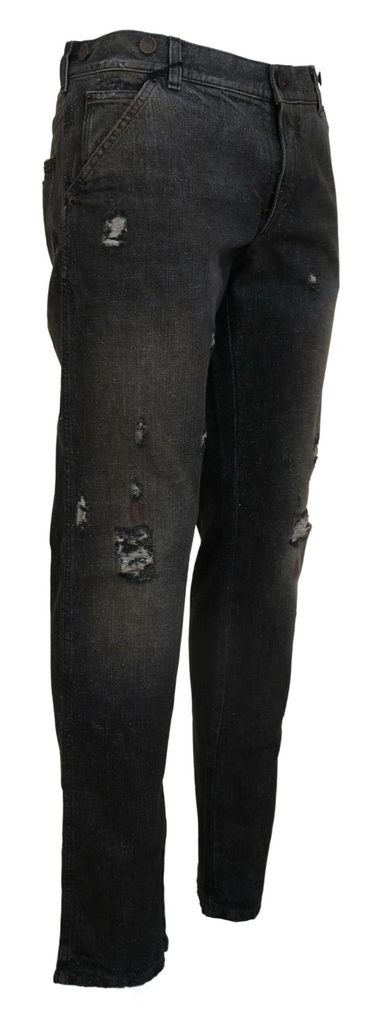 Graugrüne Jeans im Regular Fit