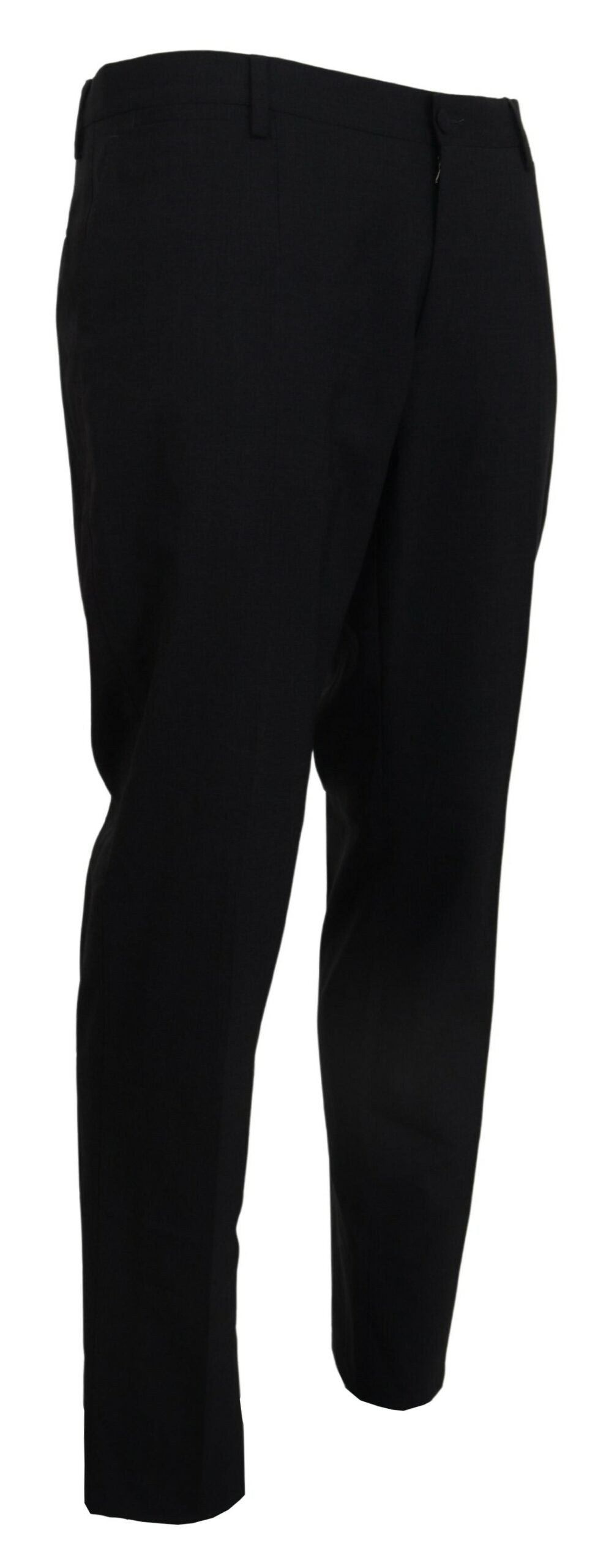 Graue, formelle Slim Fit-Hose aus Wollstretch