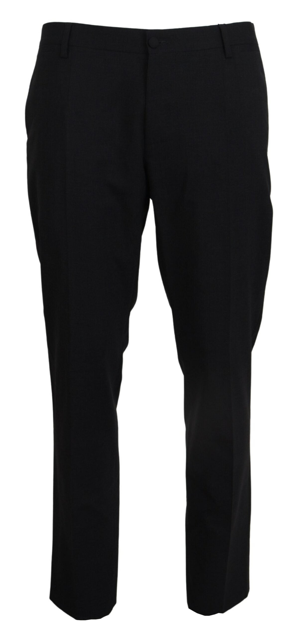Graue, formelle Slim Fit-Hose aus Wollstretch