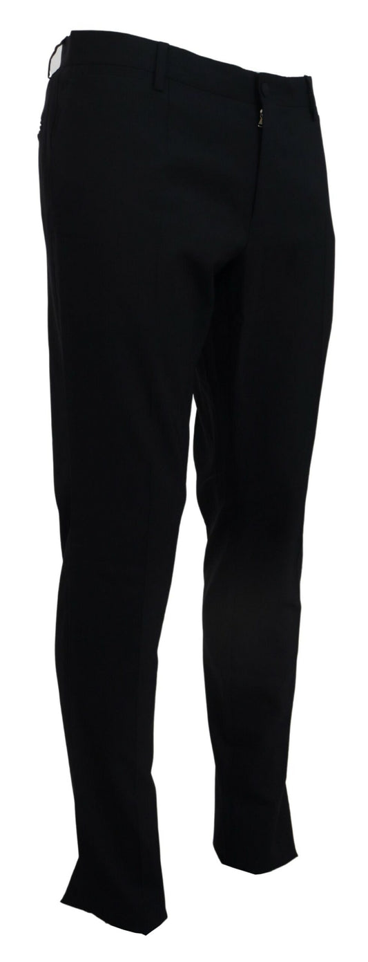 Blaue, formelle Slim Fit-Hose aus Wollstretch