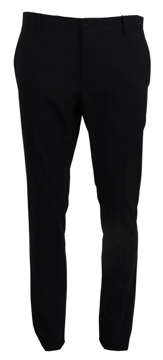 Blaue, formelle Slim Fit-Hose aus Wollstretch