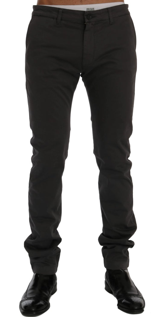 Graue Chinos aus Baumwollstretch