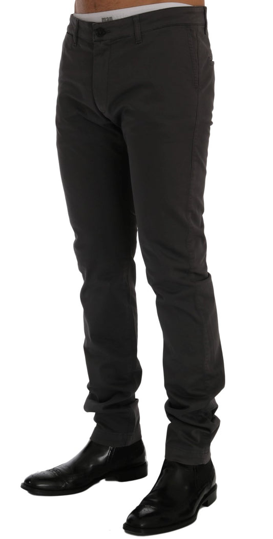 Graue Chinos aus Baumwollstretch