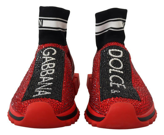 Rote Bling Sorrento Sneakers Socken Schuhe