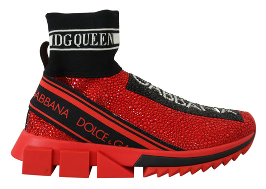 Rote Bling Sorrento Sneakers Socken Schuhe