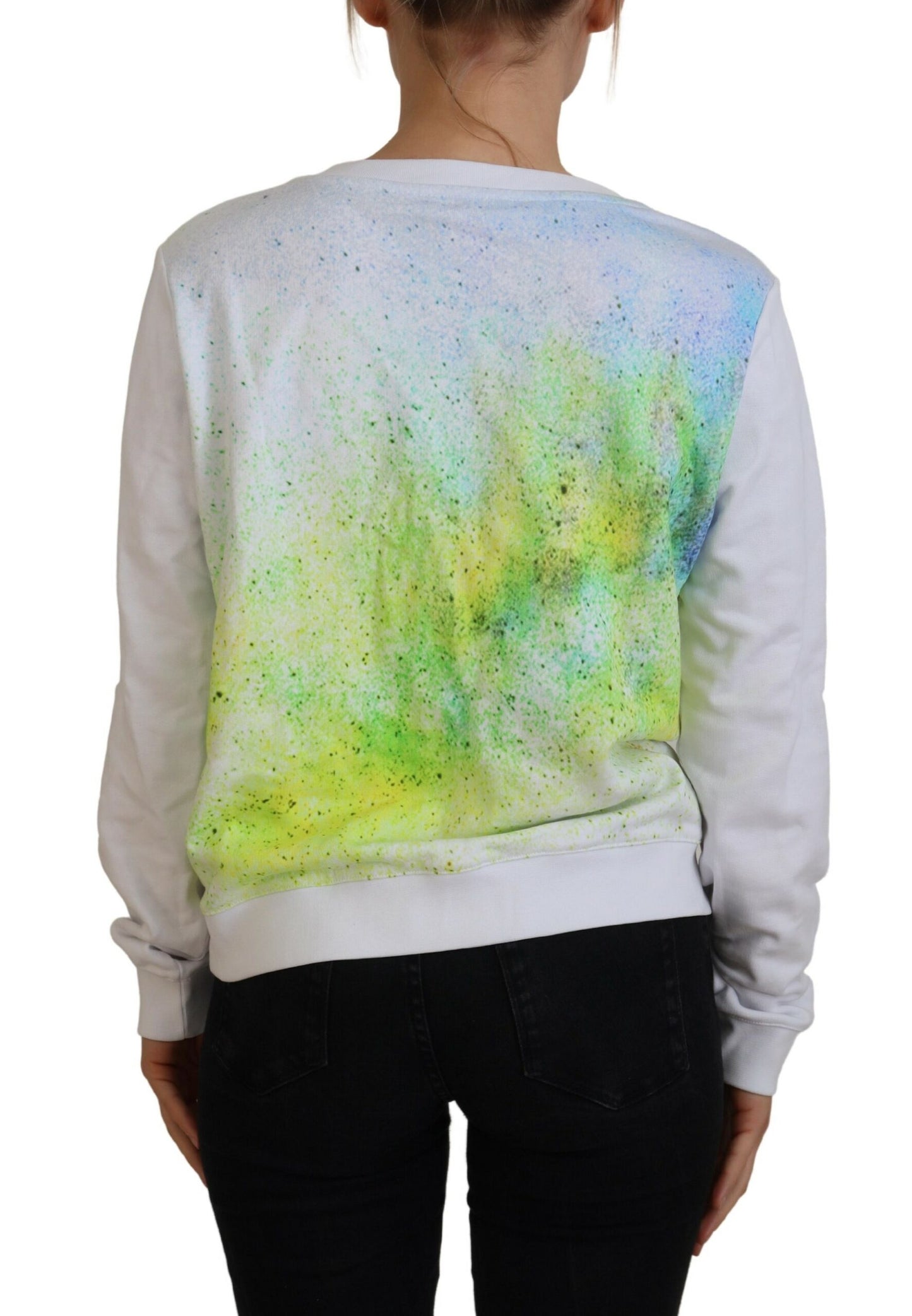 Weißer Pullover mit Grafikdruck und langen Ärmeln