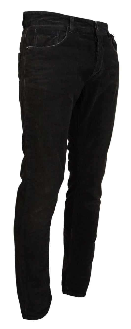 Graue Baumwollcord-Jeans für Herren