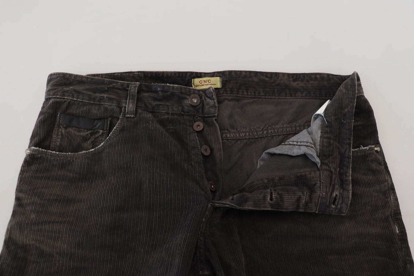 Graue Baumwollcord-Jeans für Herren