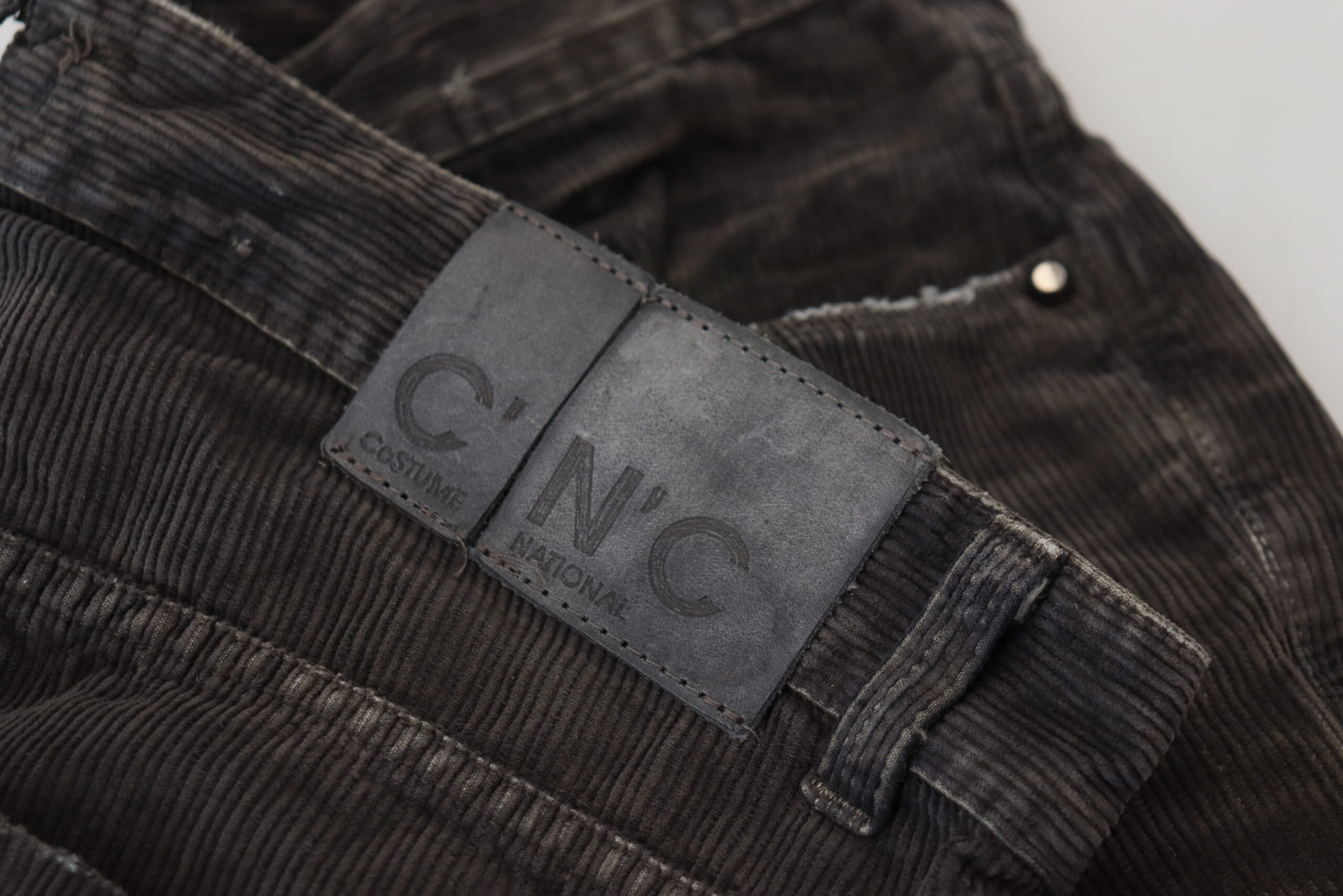Graue Baumwollcord-Jeans für Herren