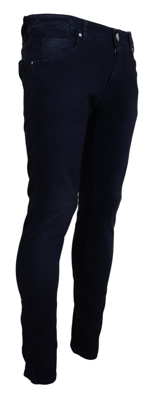 Blaue, schmal geschnittene Herren-Jeans aus Baumwolle