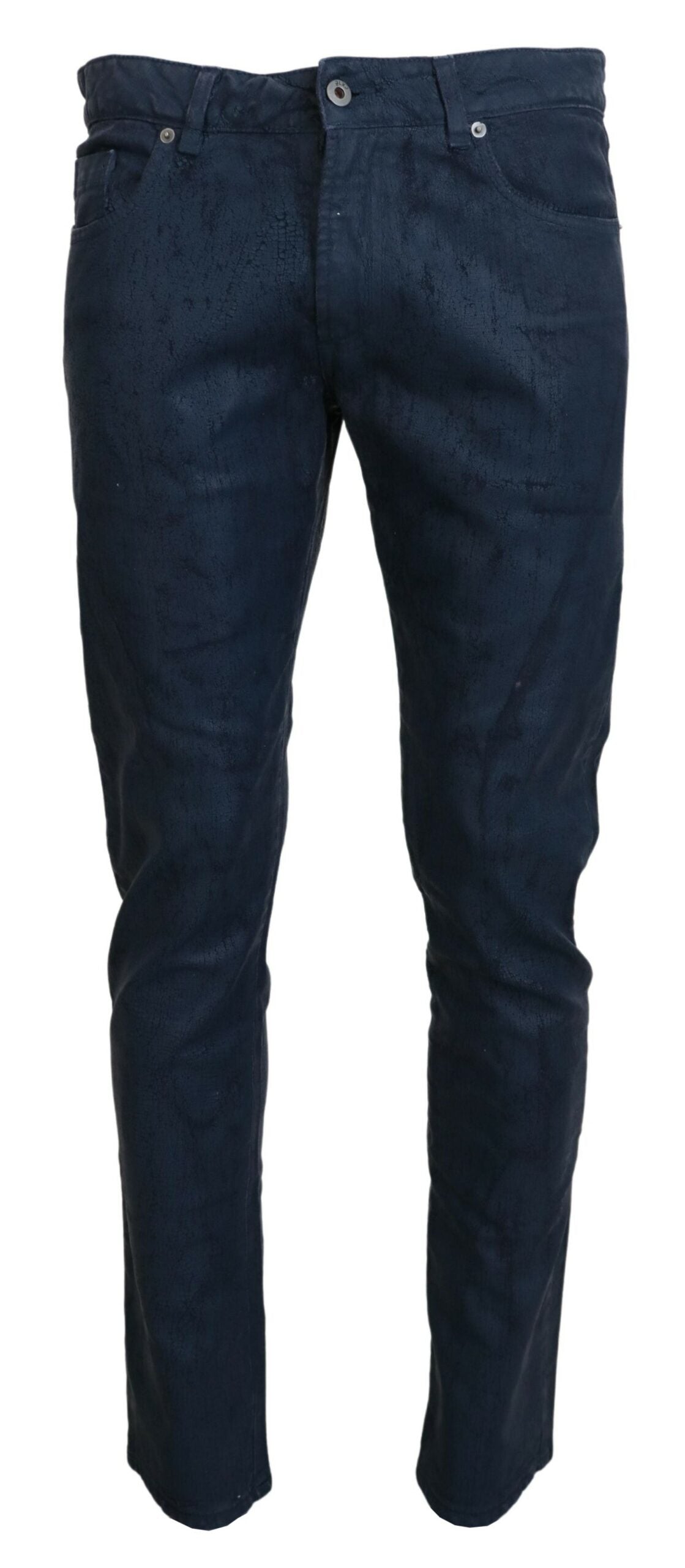 Blaue, schmal geschnittene Herren-Jeans aus Baumwolle