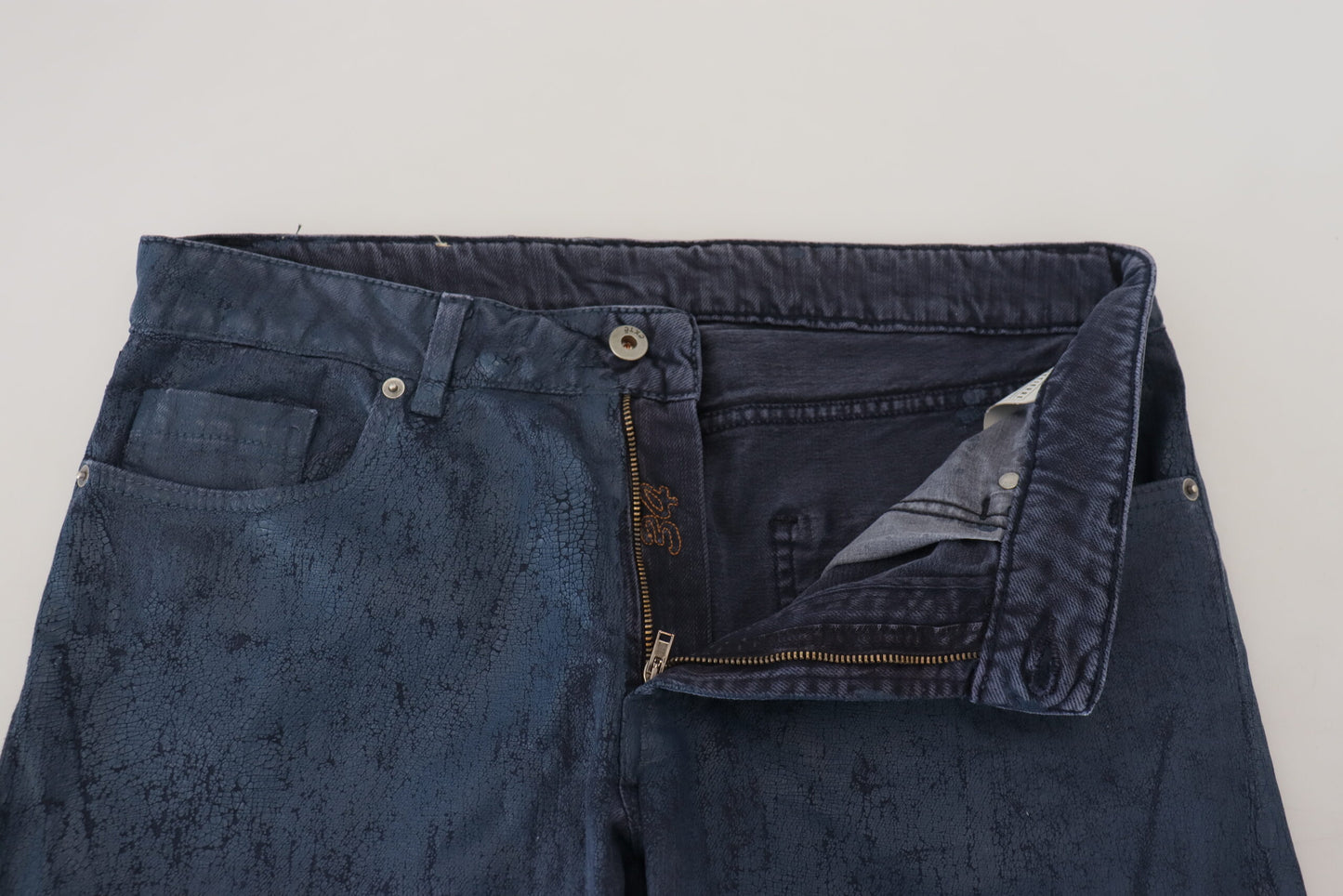 Blaue, schmal geschnittene Herren-Jeans aus Baumwolle