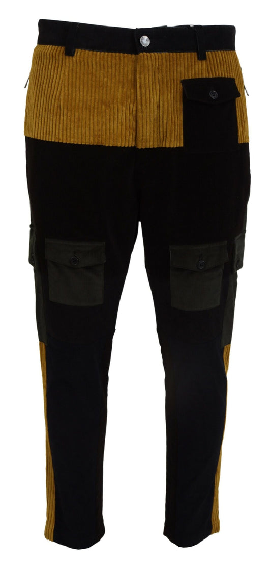 Schwarz Gelbe Baumwollhose für Herren
