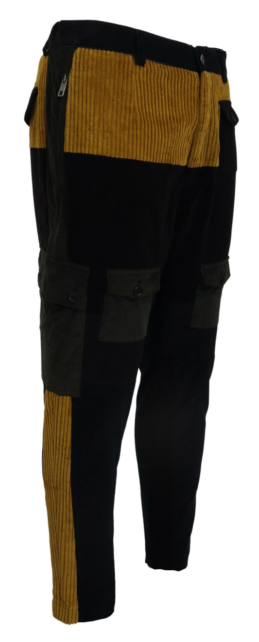 Schwarz Gelbe Baumwollhose für Herren
